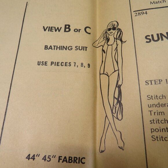 McCalls 2894 Sewing Pattern Swim Suit, Cover Up, Wrap Dress, Sundress w tie - Picture 5 of 10